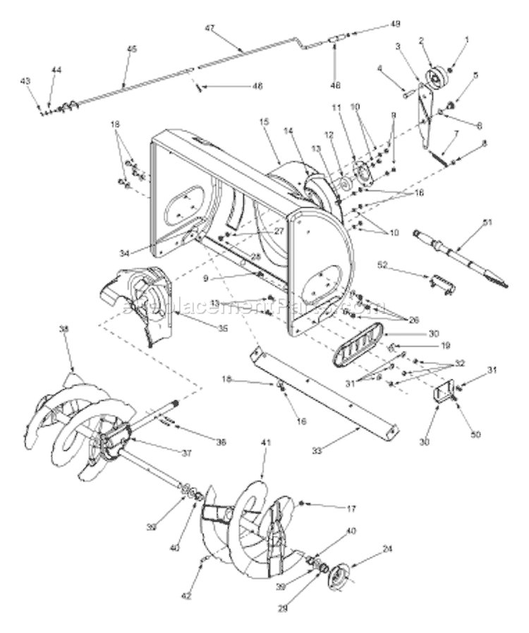 Page A Diagram and Parts List for 31BH5Q3G401 2003 Yard Man Snow Blower
